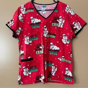 Frosty the snow man holiday stub top size medium